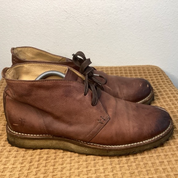 Frye Men\'s Leather Desert Boots Sz 10 D Brown Chukka Lace-Up Shoes main image 10